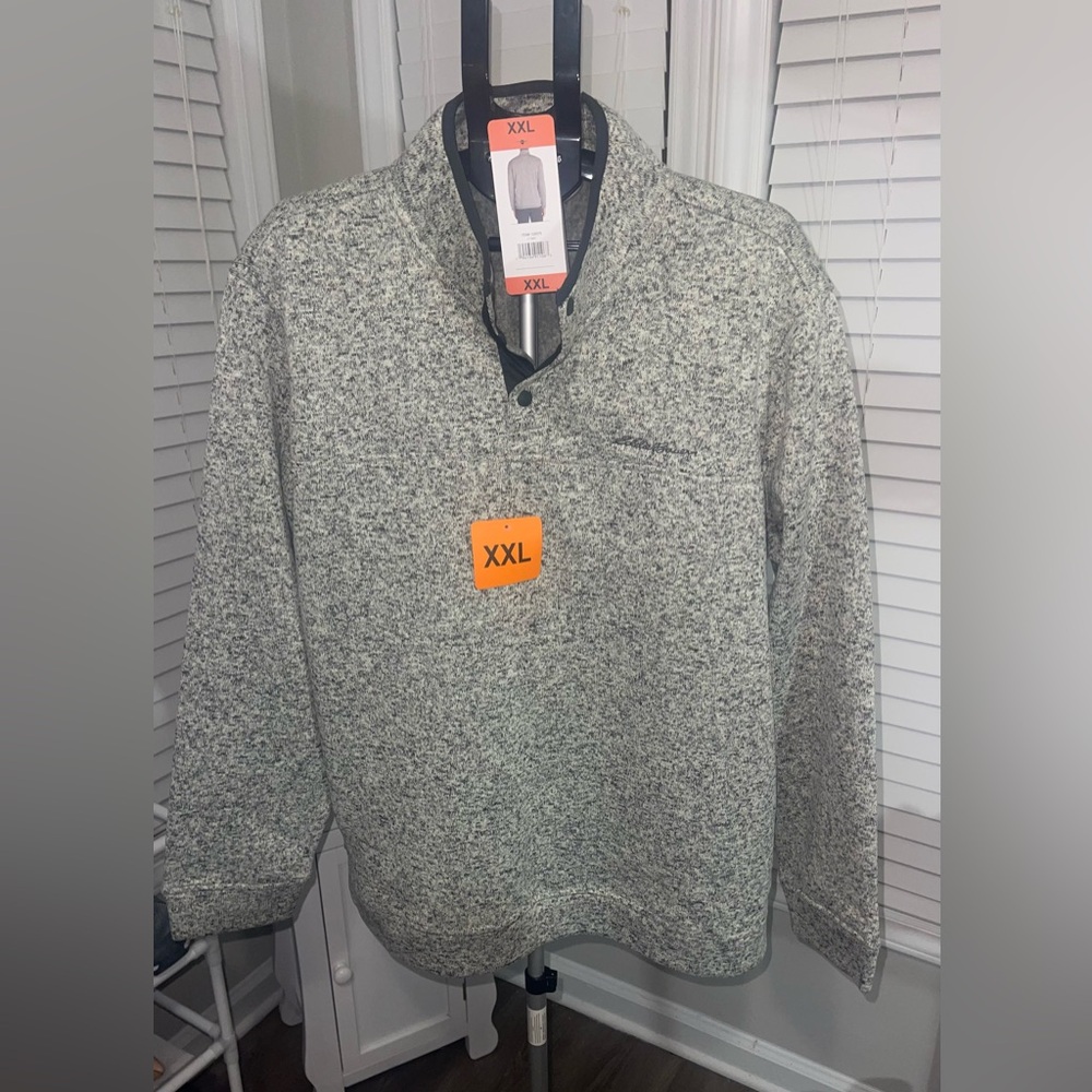 Eddie Bauer Men's Zip Up Sweater - Heather Gray